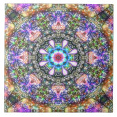 Retro 80's Floral persian mandala Tegeltje (Voorkant)