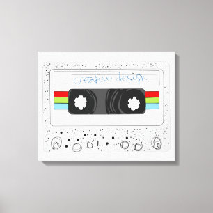 Retro 80s funky cassette tape canvas afdruk