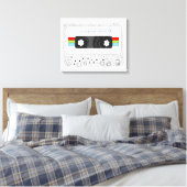 Retro 80s funky cassette tape canvas afdruk (Insitu (Slaapkamer))