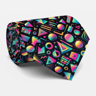 Retro 80s Funky Shapes Neon Halsdoek Stropdas