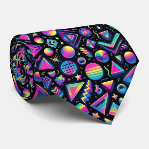 Retro 80s Funky Vormen Neon Nekdas Stropdas