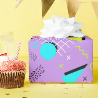 Retro 80's geometrisch patroon cadeaupapier