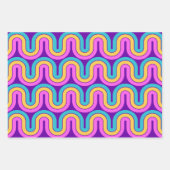 Retro 80s Geometrische Gradient Wave Ontwerp Inpakpapier Vel (Voorkant 2)