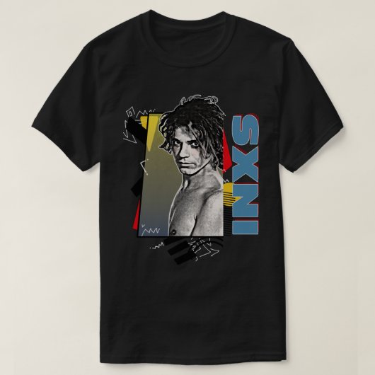 Retro 80s gestileerde INXS T-shirt (Design voorkant)