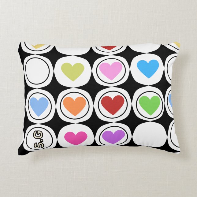 Retro 80s gewaagde geometricherats helder accent kussen (Voorkant)