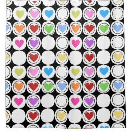 Retro 80s gewaagde geometrische harten douchegordijn