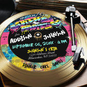 Retro 80s Hip Hop Photo Gold Record Verjaardagsfee Kaart