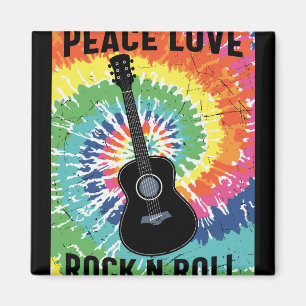 Retro 80s Hippie Peace Love Rock N Roll Magneet