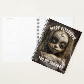 Rétro 80s Horreur Haunted Voodoo Doll Planner (Devant avec enveloppe)