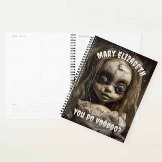 Rétro 80s Horreur Haunted Voodoo Doll Planner (Devant avec enveloppe)