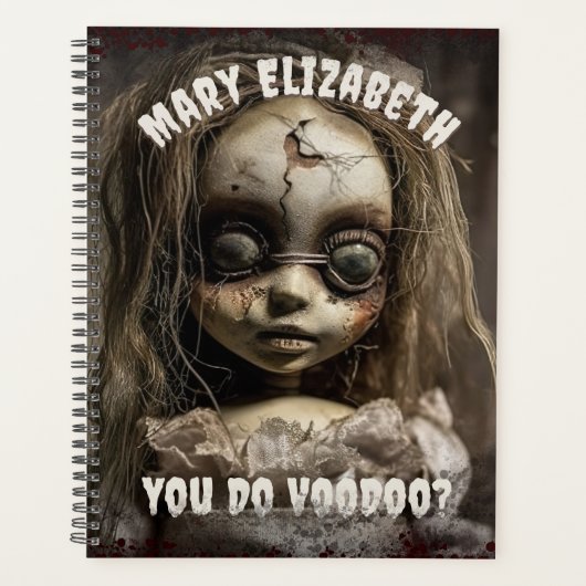 Retro 80s Horror Haunted Voodoo Doll Planner (Voorkant)