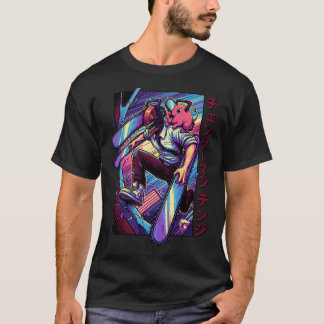 Retro 80s Jongens Kettingzaag Huisdier Neon Vaporw T-shirt