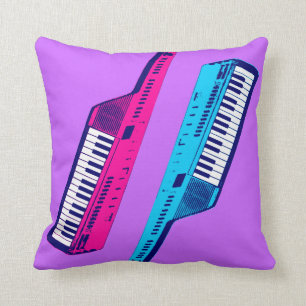 Retro 80s Keytar Synthesizer Kussen