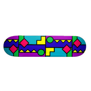 Retro 80s Kleurblok Skateboard