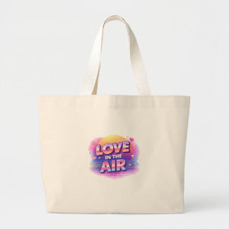 Retro 80's Liefde in de Lucht Valentijn Liefhebber Grote Tote Bag