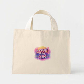 Retro 80's Liefde in de Lucht Valentijnsdag Minnaa Mini Tote Bag