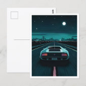 Retro 80s Lo-Fi Vaporwave Futuristische Supercar Briefkaart (Voorkant / Achterkant)