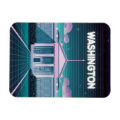 Retro 80s LoFi Synthwave Witte Huis Washington DC Magneet (Horizontaal)
