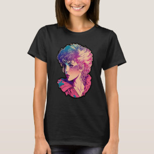Retro 80's meisje met Big Hair Matching Party Outf T-shirt