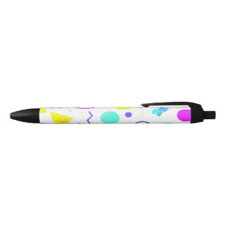 Retro 80s Memphis Geometric Pattern Zwarte Inkt Pen