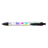 Retro 80s Memphis Geometric Pattern Zwarte Inkt Pen (Achterkant)