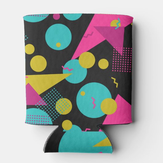 Retro 80s Memphis geometrisch ontwerp Blikjeskoeler (Achterkant)