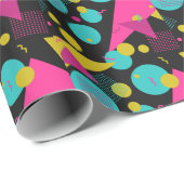 Retro 80s Memphis geometrisch ontwerp Cadeaupapier (Rol Hoek)
