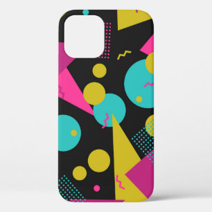 Retro 80s Memphis geometrisch ontwerp iPhone 12 Hoesje
