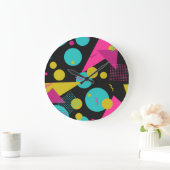 Retro 80s Memphis geometrisch ontwerp Grote Klok (Huis)