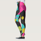 Retro 80s Memphis geometrisch ontwerp Leggings (Links)