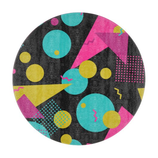 Retro 80s Memphis geometrisch ontwerp Snijplank (Voorkant)