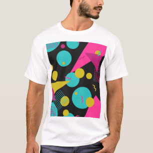 Retro 80s Memphis geometrisch ontwerp T-shirt