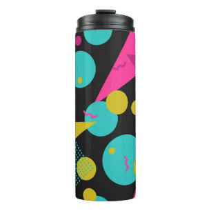 Retro 80s Memphis geometrisch ontwerp Thermosbeker
