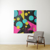 Retro 80s Memphis geometrisch ontwerp Wandkleed (In Situ (horizontaal))