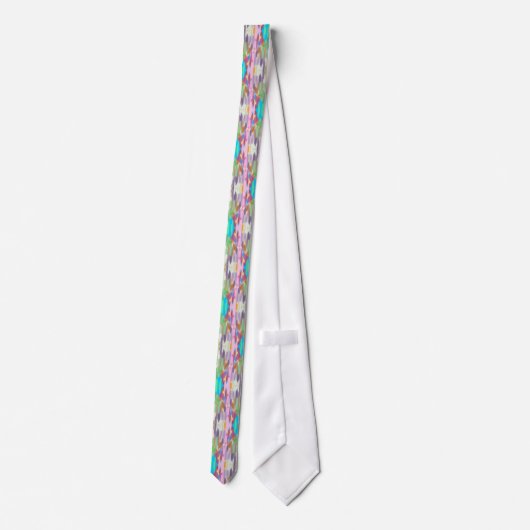 Retro 80s Miami Pastel Kaleidoscoop Print Stropdas (Achterkant)