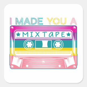 Retro 80s Mix Tape Technologie Nostalgie Vierkante Sticker
