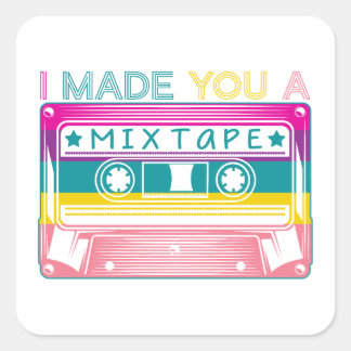 Retro 80s Mix Tape  Technologie Nostalgie Vierkante Sticker