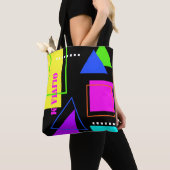 RETRO 80s MODE NEON FLUORO BOLD GEOMETRIC PRINT Draagtas (Dichtbij)