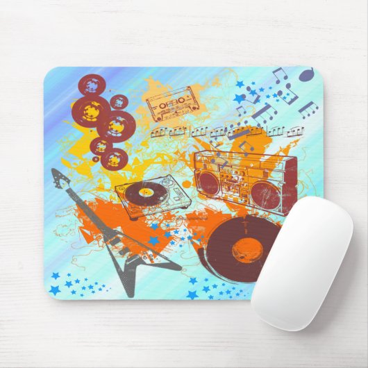 Retro 80's muziek muismat (Met muis)