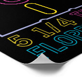 Retro 80s Neon Floppy Disk van 90 jaar Poster (Hoek)