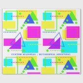 RETRO 80S NEON FLUORO VORM PRINT MET AANGEPASTE TE CADEAUPAPIER (Vlak)