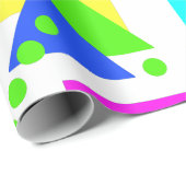 RETRO 80S NEON FLUORO VORM PRINT MET AANGEPASTE TE CADEAUPAPIER (Rol Hoek)