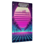 Retro, 80s neon maan/palmen klembord (Rechts)