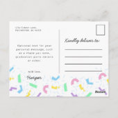 Retro 80s néon pastel graduation 3 photo carte pos (Dos)