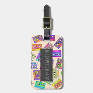 Retro 80's Neon Patterned Cassettebandjes van 90's Bagagelabel