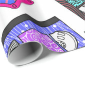 Retro 80's Neon Patterned Cassettebandjes van 90's Cadeaupapier (Rol Hoek)