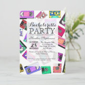 Retro 80's Neon Patterned Cassettebandjes van 90's Kaart (Staand voorkant)