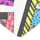 Retro 80's Neon Patterned Cassettebandjes van 90's Korte Tafelloper (Hoek)