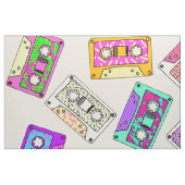 Retro 80's Neon Patterned Cassettebandjes van 90's Stof (Fat Quarter)