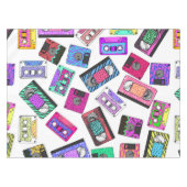 Retro 80's Neon Patterned Cassettebandjes van 90's Tafelkleed (Voorkant (Horizontaal))